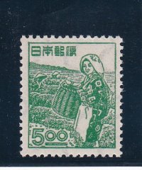 産業図案切手、５円茶摘み