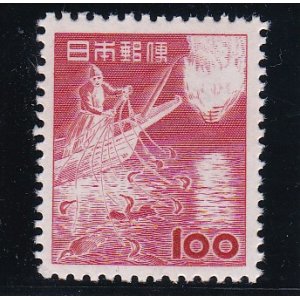 画像: 第２次動植物国宝切手、１００円鵜飼