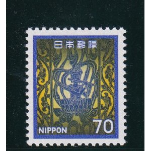 画像: 新動植物国宝切手・１９８０年シリーズ７０円金銅小幡