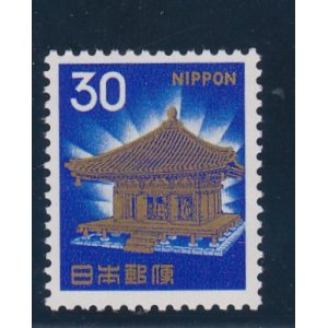 画像: 新動植物国宝切手、１９６７年シリーズ３０円金色堂