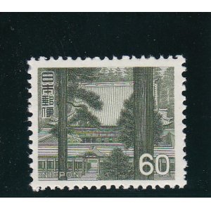 画像: 新動植物国宝切手、１９６６年シリーズ６０円根本中堂